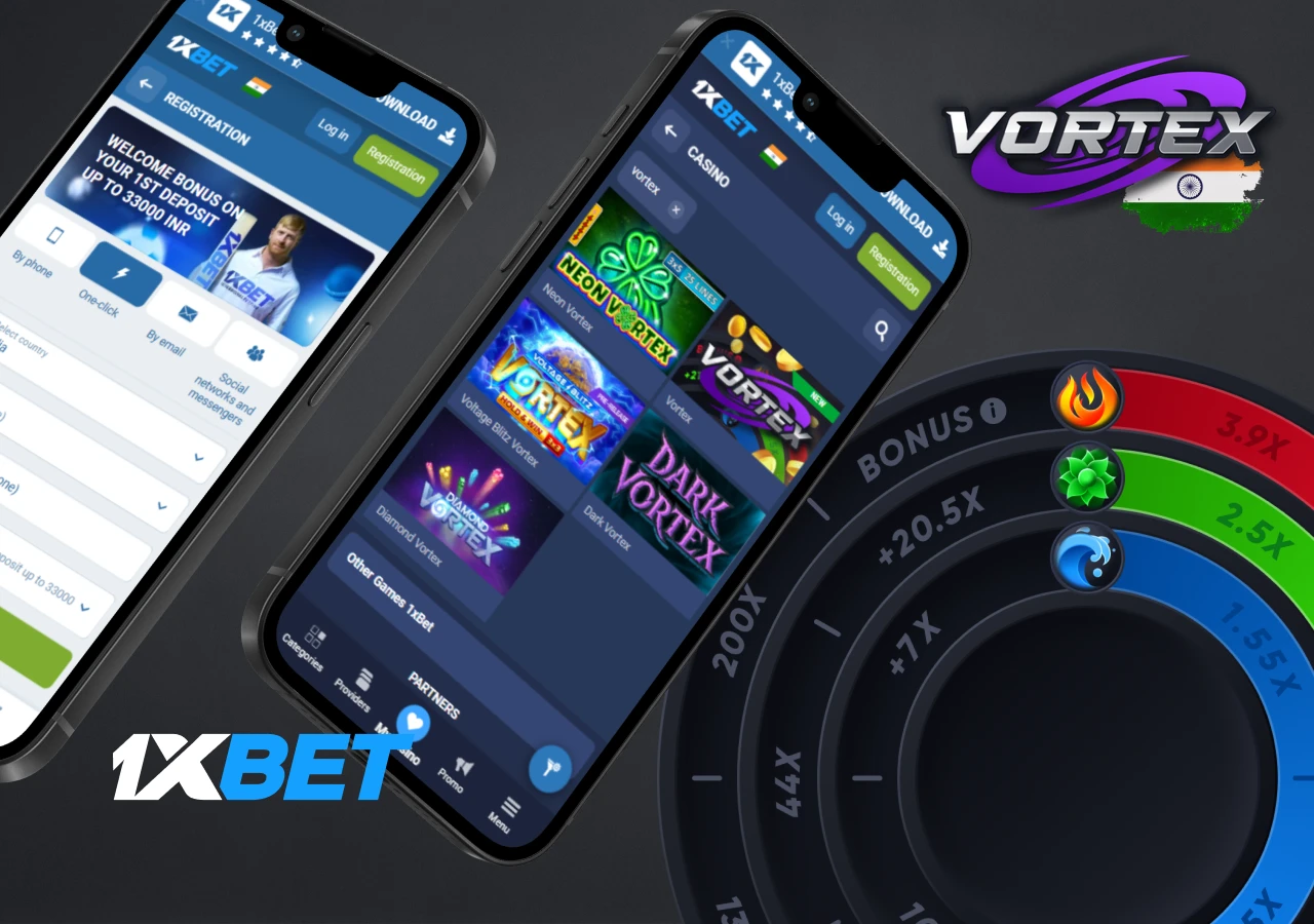 Availability and features of Vortex when accessed via 1xBet’s app.